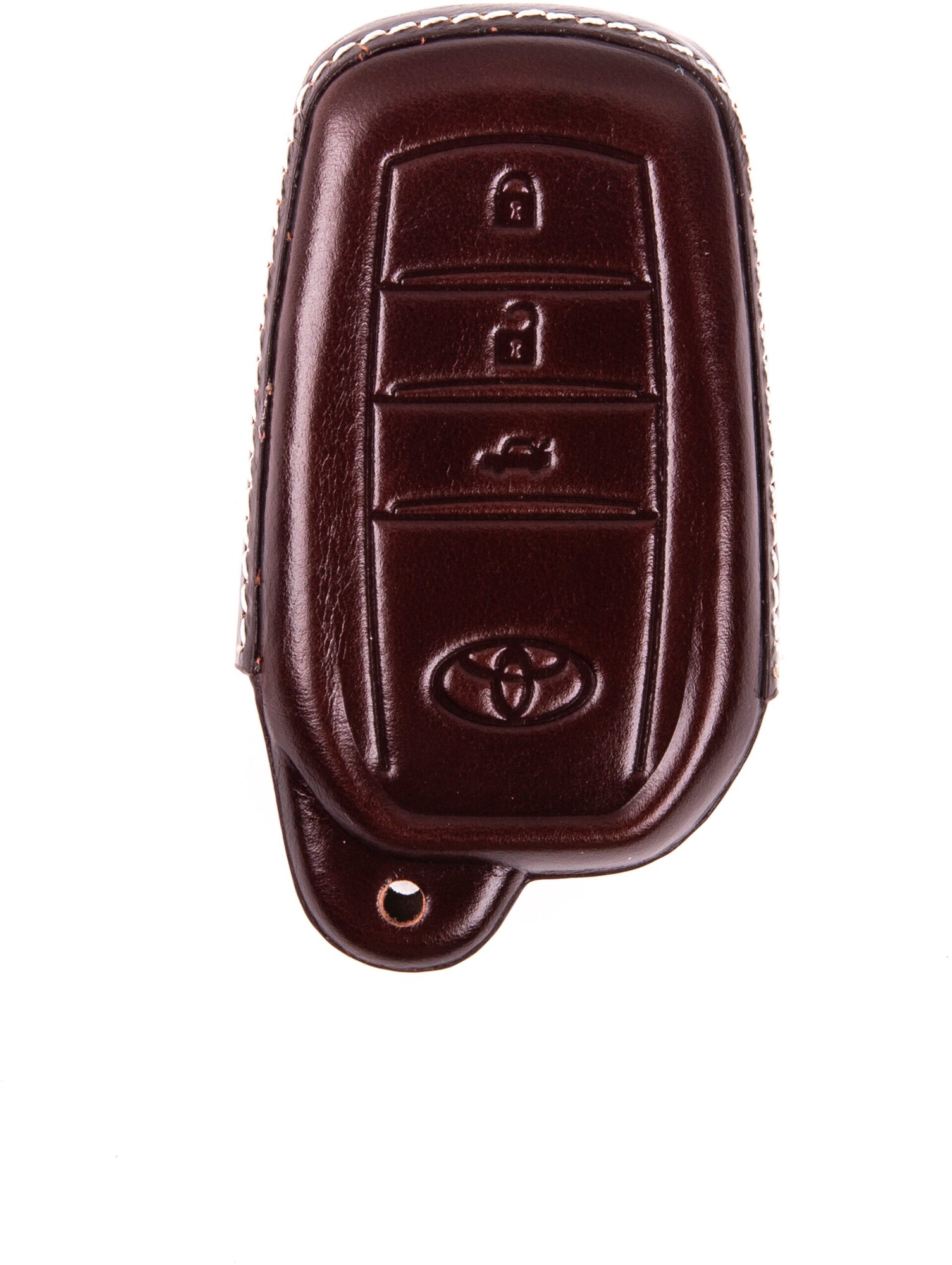 Кожаный чехол на ключ Тойота,Ленд Крузер 200, хайлюкс коричневый
