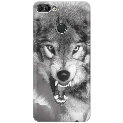 фото Gosso ультратонкий силиконовый чехол-накладка для huawei y9 (2018) с принтом "волчий оскал"