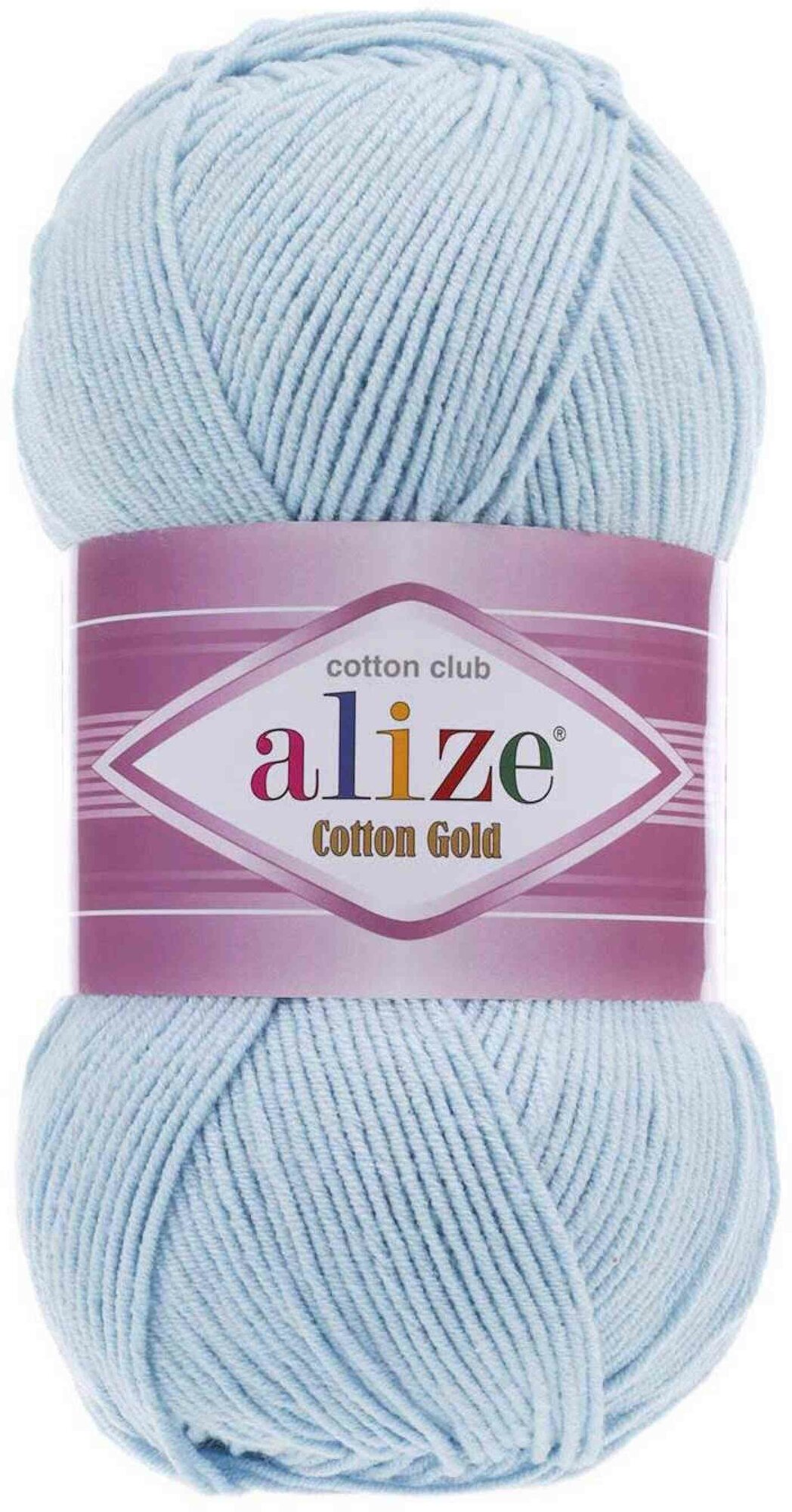 Пряжа Alize Cotton Gold бледно-голубой (513), 55%хлопок/45%акрил, 330м, 100г, 5шт