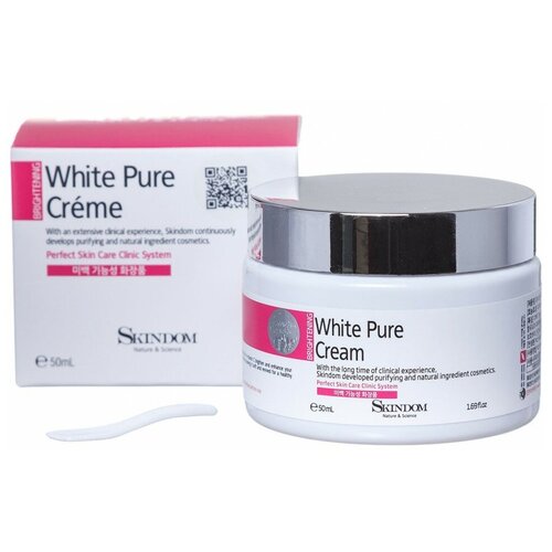 SKINDOM White Pure Cream отбеливающий крем для лица, 50 мл biotime крем white cream отбеливающий 50 мл