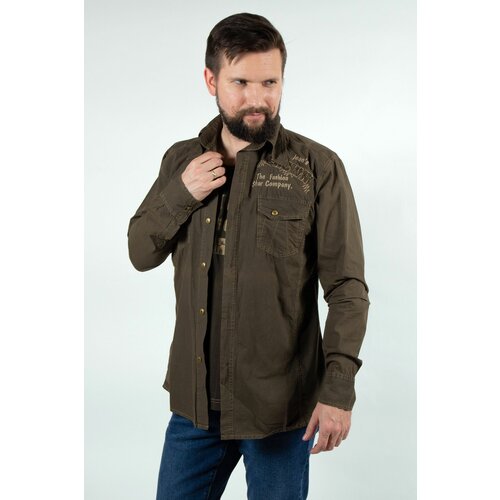 фото Рубашка crown, размер m, коричневый