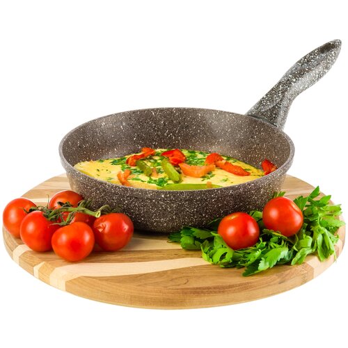 фото Сковорода глубокая 20 см elan gallery гармония вкуса коричневый опал без крышки несъёмная ручка