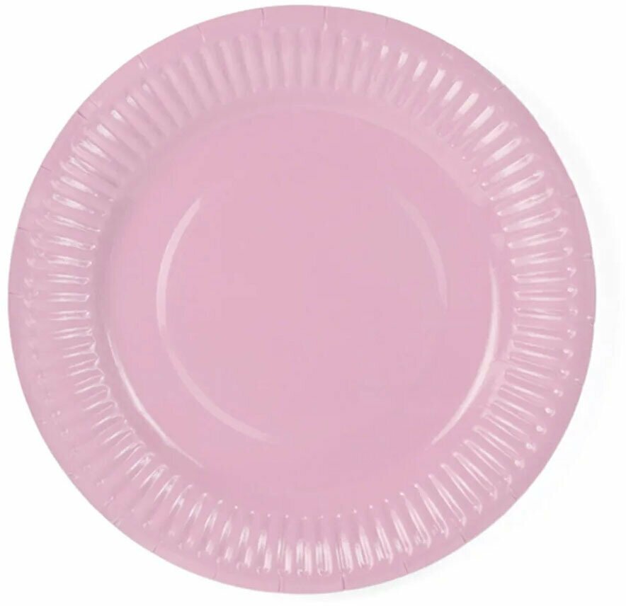 Тарелки одноразовые бумажные Riota, розовый, 18 см, 6 шт.