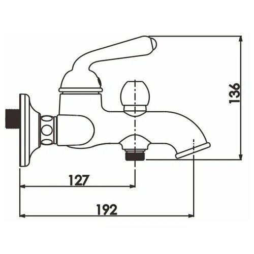 Смеситель для ванны Rose R0202H