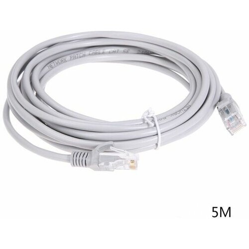 Патч корд 5 м UTP 5е RJ45 интернет кабель 5 метров LAN сетевой Ethernet патч корд серый