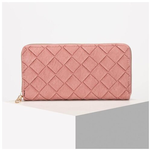 фото Кошелек жен 07-01-01 "ромбы", 19*2,5*9,5, 2 отд, д/карт, д/монет, розовый 5367702 сима-ленд