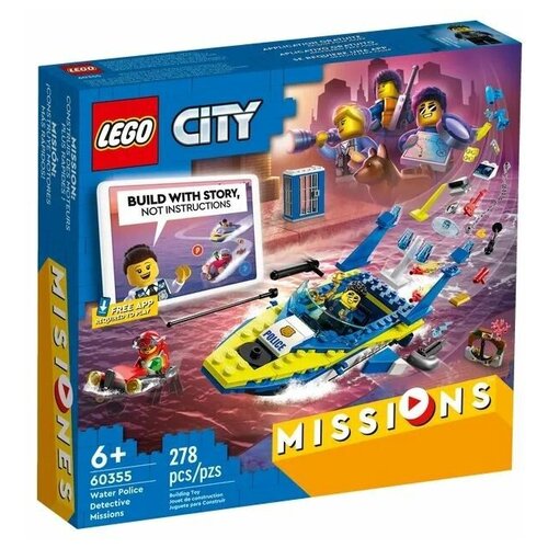 Конструктор LEGO CITY Детективные миссии водной полиции 60355-L lego lego city конструктор детективные миссии водной полиции 278 деталей