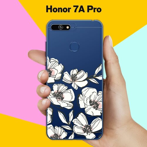 Силиконовый чехол Цветы на Honor 7A Pro силиконовый чехол цветы фиолетовые на honor 7a pro
