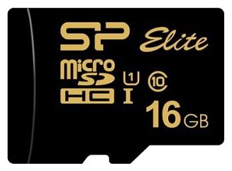 Флеш карта microSD 16GB Silicon Power Elite Gold microSDHC Class 10 UHS-I U1 85Mb/s (SD адаптер)