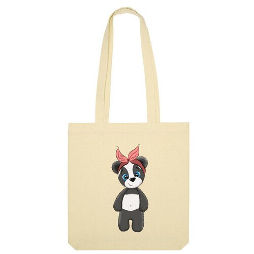 Сумка шоппер Us Basic, бежевый сумка малышка панда серый