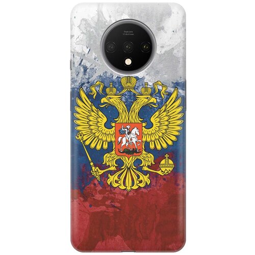 фото Gosso ультратонкий силиконовый чехол-накладка для oneplus 7t с принтом "герб и флаг рф"