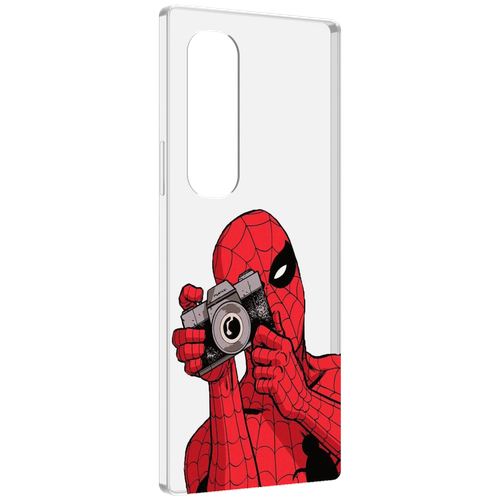 Чехол MyPads человек паук фотограф детский для Samsung Galaxy Z Fold 4 (SM-F936) задняя-панель-накладка-бампер