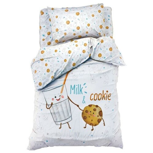 Комплект постельного белья этель Milk&Cookie 3 предмета 1,5 спальный, белый