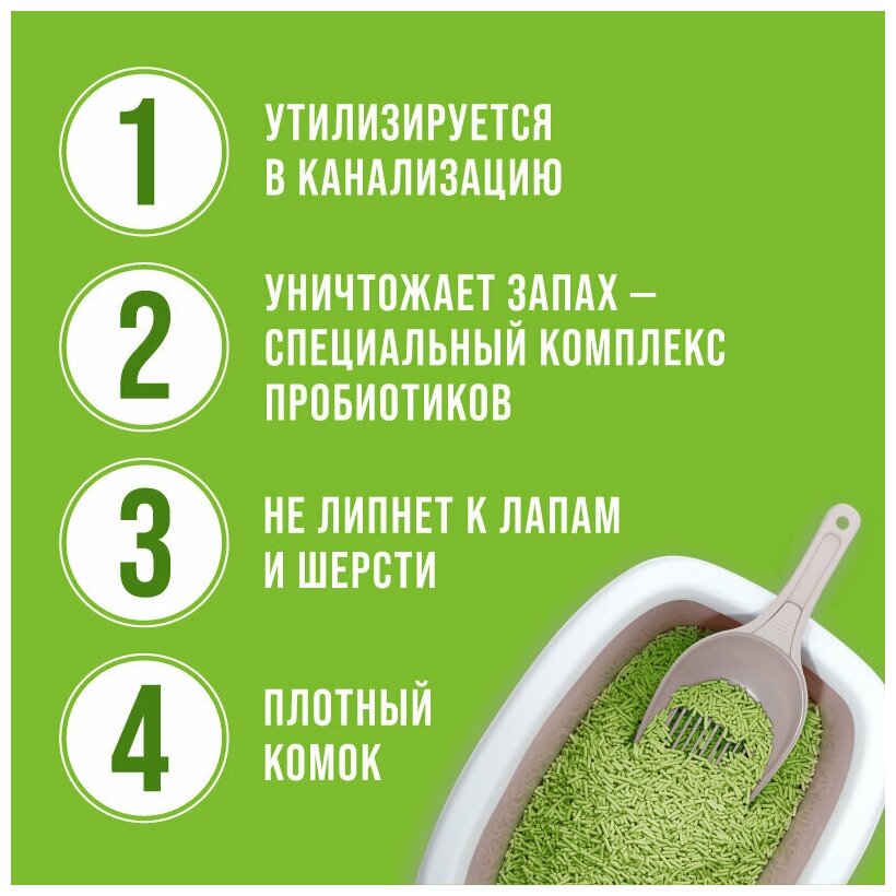 Наполнитель тофу "Комок" Green tea, 20 кг - фотография № 3