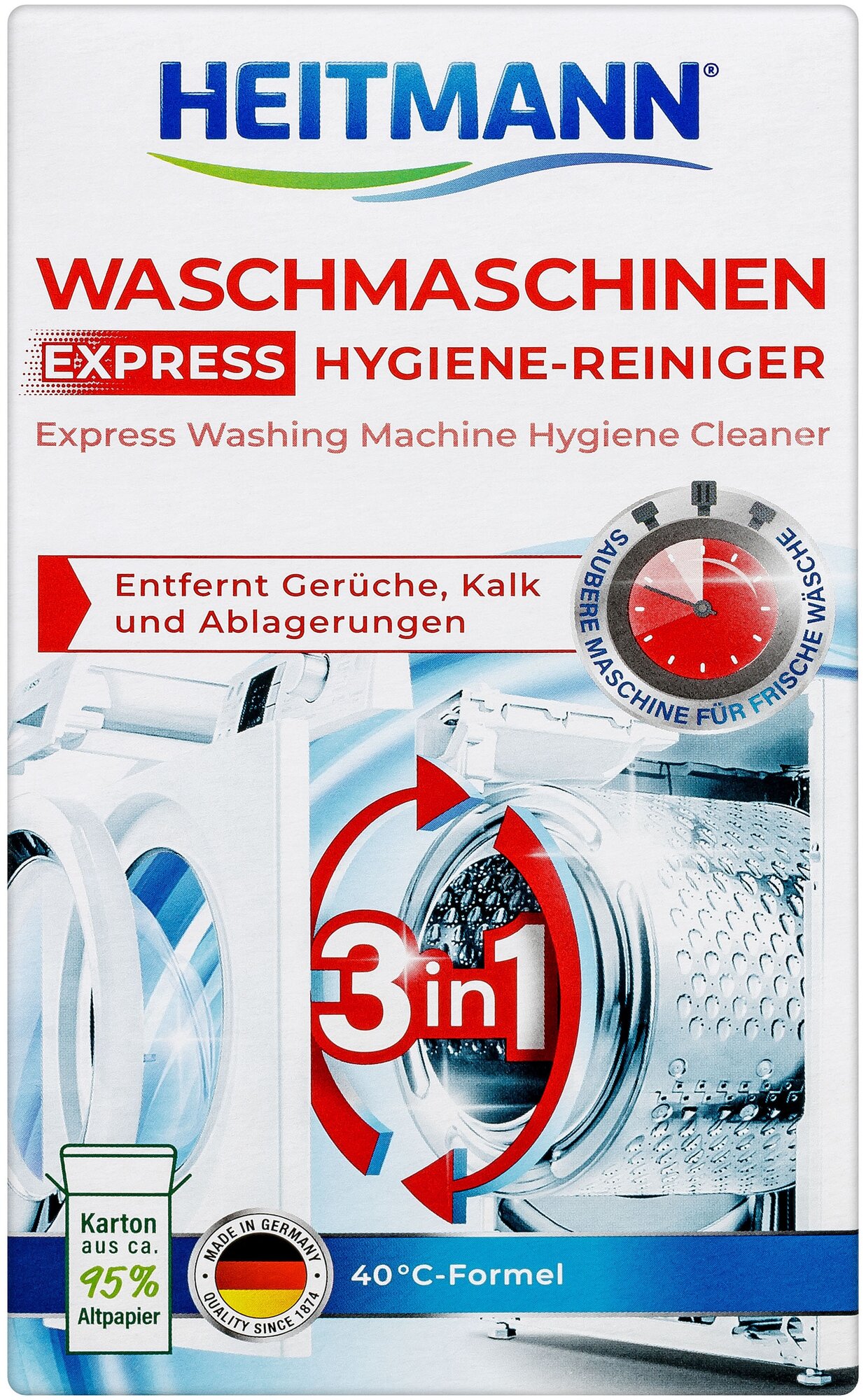Экспресс-очиститель для стиральных машин HEITMANN Waschmaschinen Hygiene-Reiniger Express (250г)