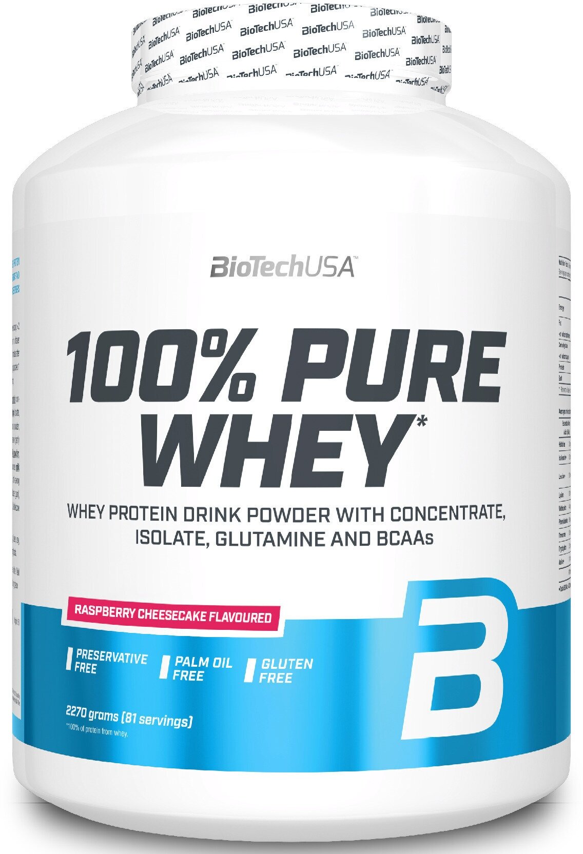 BioTechUSA 100% Pure Whey 2270 гр., малиновый чизкейк