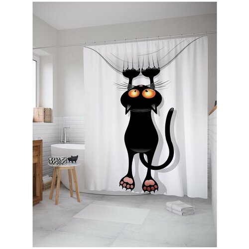 фото Штора для ванной joyarty кот-шкодник 180х200 (sc-18507)