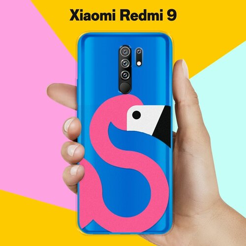 Силиконовый чехол Фламинго на Xiaomi Redmi 9