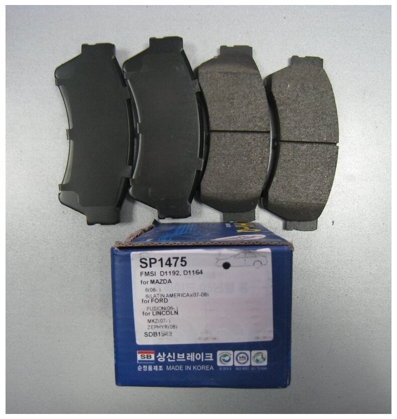 Колодки Тормозные Sangsin Brake Sp1475 Mazda 6 2008-12 Пер Sangsin brake арт. SP1475