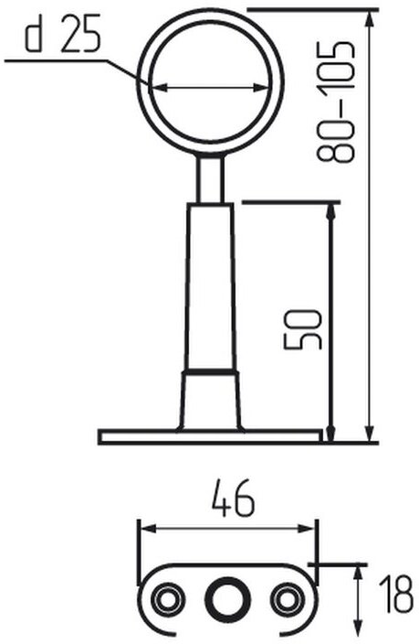 Держатель трубы d25 регулируемый - фотография № 2