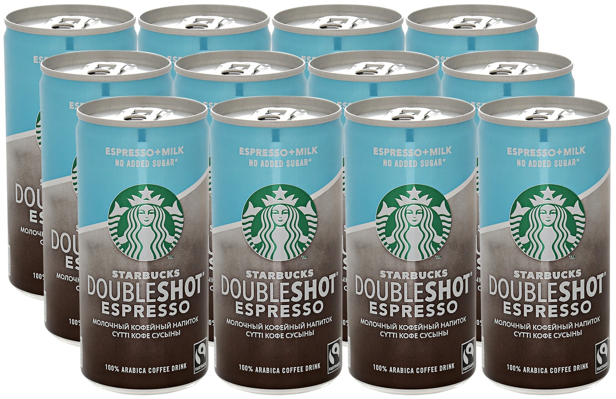 Молочный кофейный напиток Starbucks Doubleshot Espresso без сахара, 0.2 л , 12 шт.