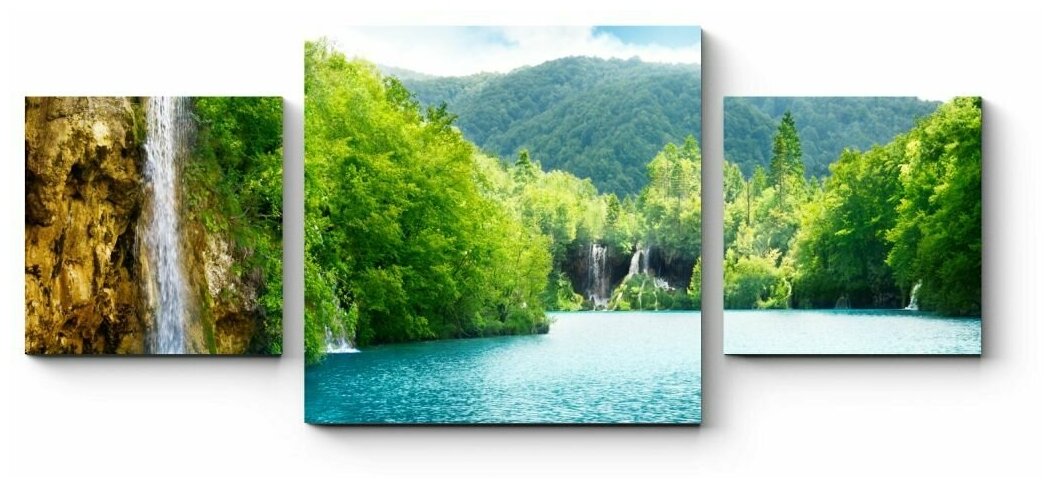 Модульная картина Водопад в лесах Хорватии 170x73