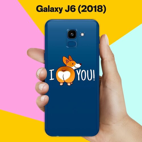 Силиконовый чехол Love Корги на Samsung Galaxy J6 (2018) матовый soft touch силиконовый чехол на samsung galaxy j6 2018 самсунг джей 6 плюс с 3d принтом avo love черный
