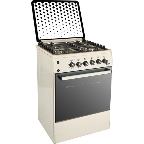 Комбинированная плита IDEAL L 280 молочная 60 см газовые конфорки электрическая духовка вертелгриль чугунные решетки электроподжиг 2448700₽