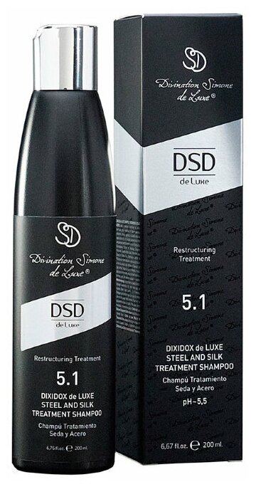 Divination Simone DeLuxe шампунь 5.1 Dixidox De Luxe Steel and Silk восстанавливающий, 200 мл