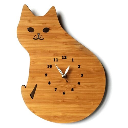 фото Настенные часы с оригинальным дизайном в форме кошке, blonder home clock-09