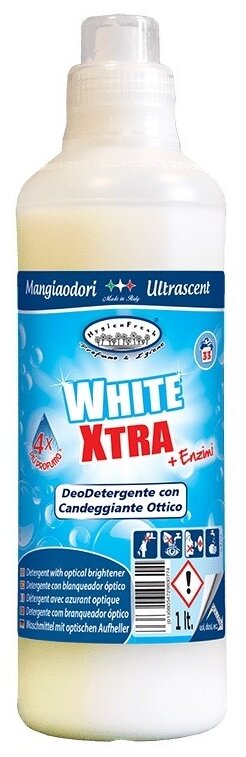 Средство для стирки белого белья White Xtra с оптическими отбеливателями, ферментами и полимерами, 1л