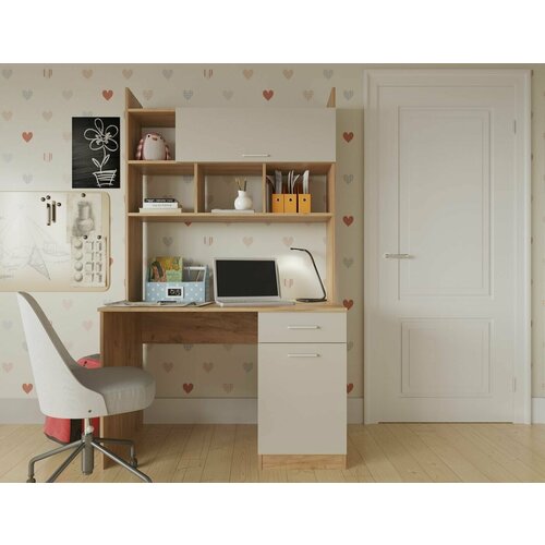 Компьютерный стол Комфорт 2 Дуб крафт золотой-Кашемир