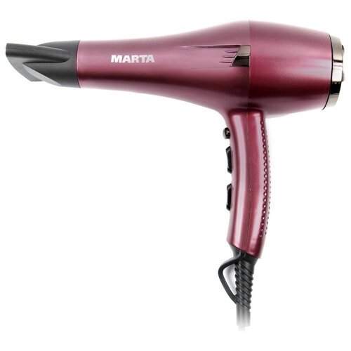 Фен MARTA MT-1496, бордовый гранат техника для волос marta mt 1496 фен