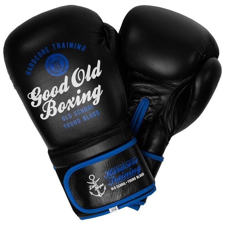 Боксерские перчатки Hardcore Training GOB Black/Blue - Hardcore Training - Черный - 10 oz