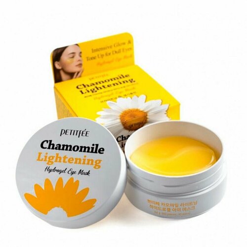 Патчи гидрогелевые для век Petitfee с экстрактом ромашки Chamomile Lightening Hydrogel Eye Patch petitfee chamomile lightening hydrogel face mask