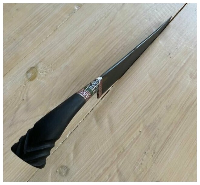 Нож узбекский Пчак, длина лезвия 16 см, ручка рог быка - фотография № 8