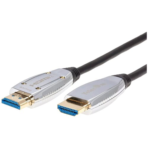 Кабель HDMI(19M)-HDMI(19M) v2.1 4K, 8K, экранированный, 30м, черный Telecom HDMI (TCG2120-30M) кабель оптический telecom tcg2120 30м