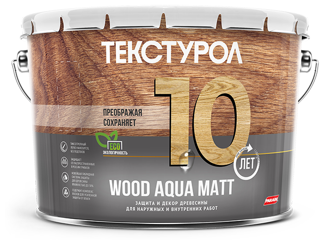 Текстурол WOOD AQUA MATT деревозащитное средство на вод. основе Белый 2,5л - фотография № 2
