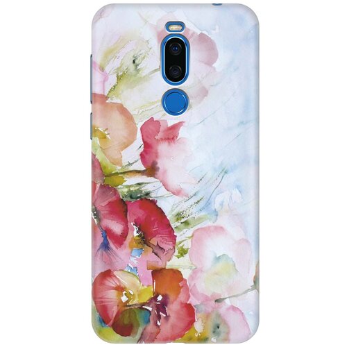 фото Gosso ультратонкий силиконовый чехол-накладка для meizu x8 с принтом "акварельные цветы"