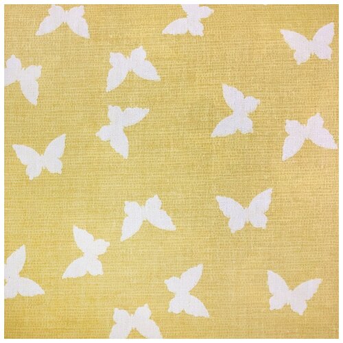 Ткань ранфорс Бабочки, арт. SL-3617, 100% хлопок, шир.240см, цв. желтый, уп.3м