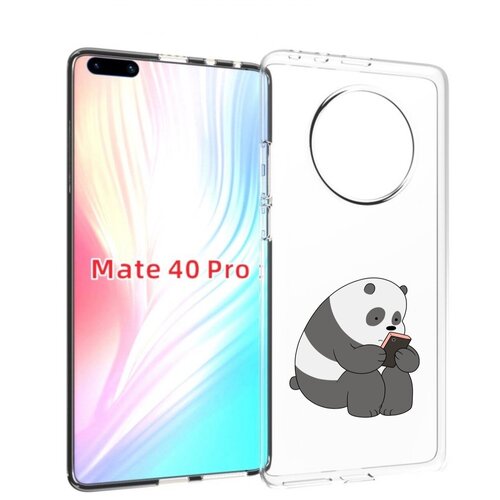 Чехол MyPads панда-в-телефоне для Huawei Mate 40 Pro (NOH-NX9) задняя-панель-накладка-бампер чехол mypads панда с пончиком для huawei mate 40 pro noh nx9 задняя панель накладка бампер