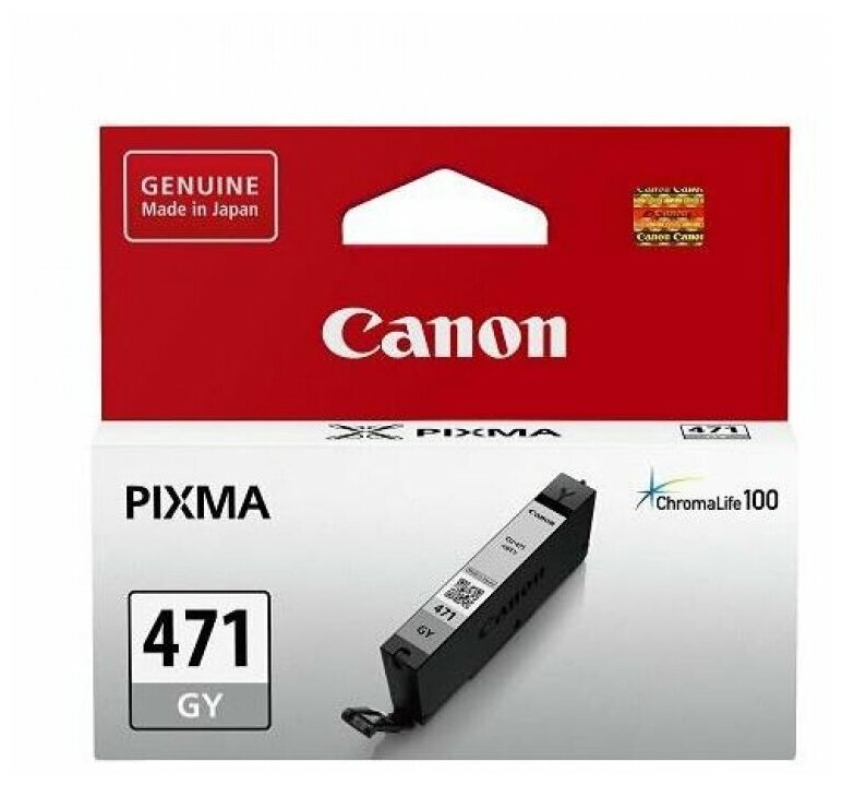 Картридж струйный CANON (CLI-471GY) PIXMA MG5740/MG6840/MG7740, серый, оригинальный, ресурс 780 стр., 0404C001