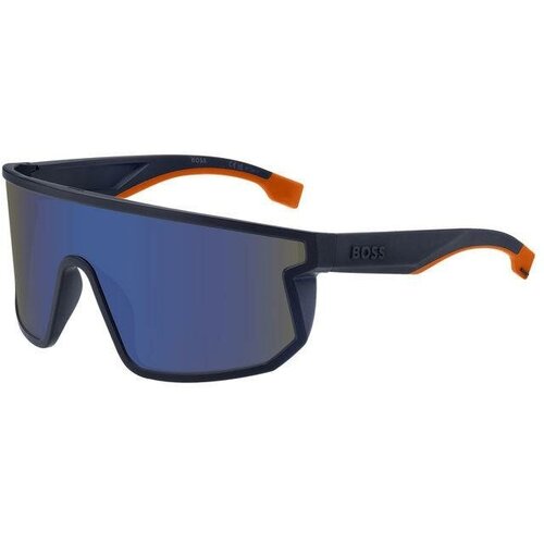 фото Солнцезащитные очки boss, монолинза, оправа: пластик, для мужчин, оранжевый