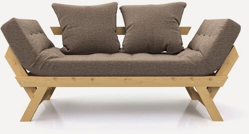 Изображение товара Садовый диван кушетка Soft Element Осварк Textile Brown, массив дерева, рогожка, на дачу, для бани в компнату отдыха