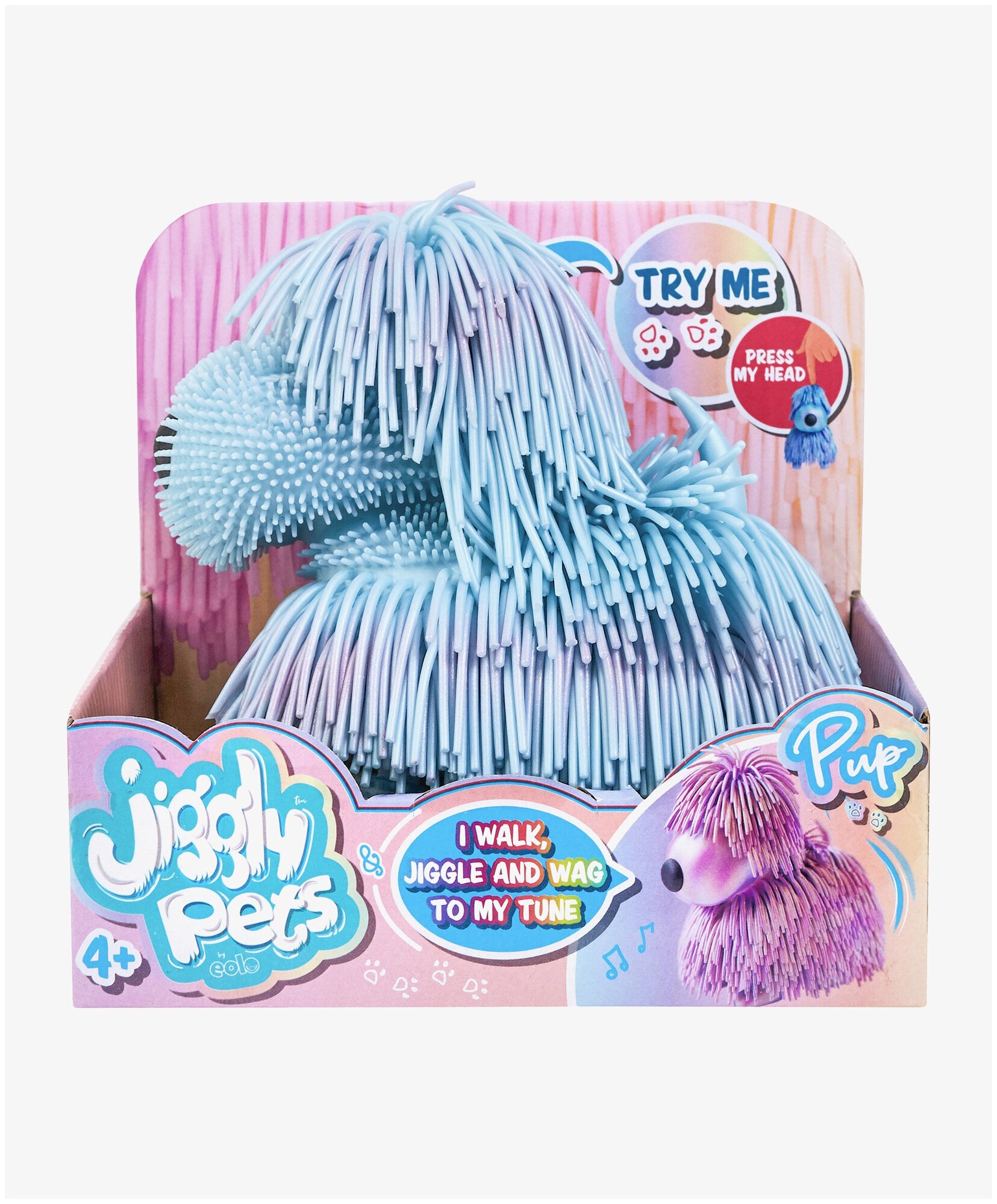 Игрушка интерактивная Jiggly Pets Щенок Пап голубой - фото №6