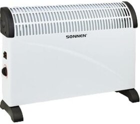 Обогреватель-конвектор электрический (электрообогреватель) напольный / настенный Sonnen Y-01S, 2000Вт, 3 режима работы, белый/черный, 455309