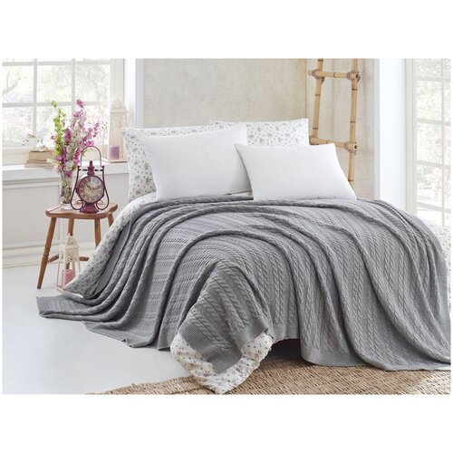 фото Плед вязаный "do&co" 160x220 dante серый do & co