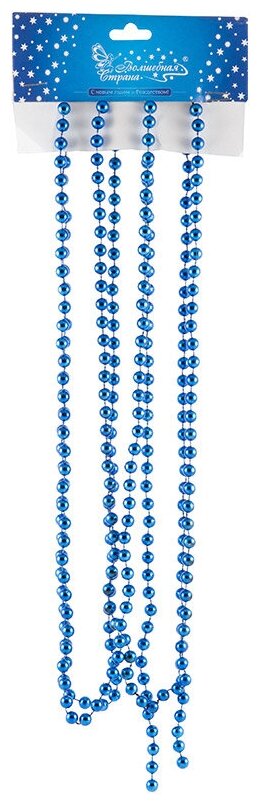Волшебная страна Бусы Блеск цвет синий 104079