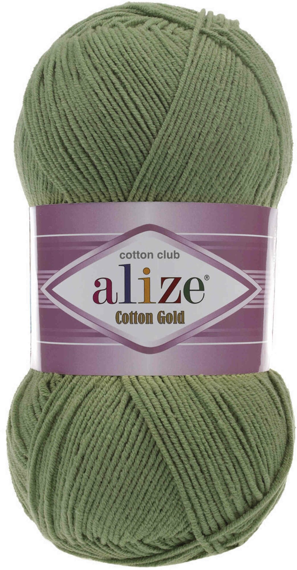 Пряжа Alize Cotton Gold зеленая черепаха (485), 55%хлопок/45%акрил, 330м, 100г, 3шт