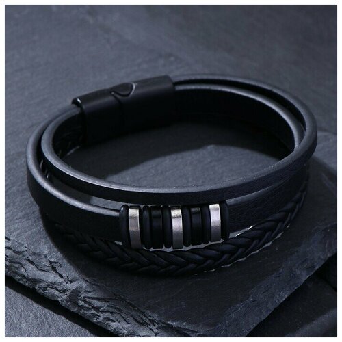 фото Браслет, 1 шт., размер 21.5 см, черный нет бренда